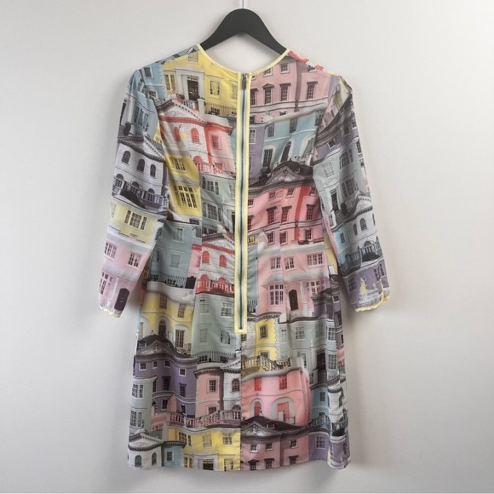 Ted Baker Pastel Multi-Print Long Sleeve Shift Dress - Picture 8 of 16